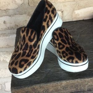 Stella McCartney leopard platform loafers….